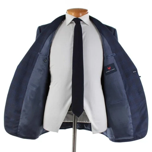 Cardinal of Canada NWT 100% Wool Sport Coat Size 42R US In Blues Plaid